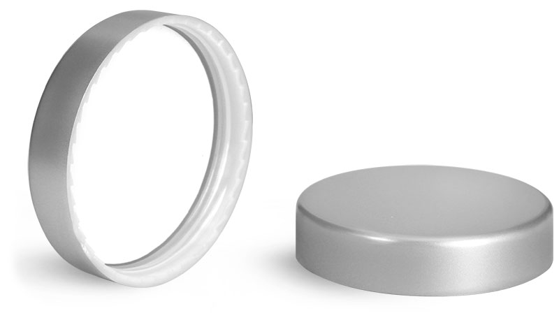 Plastic Caps, Silver Matte PE Lined Caps