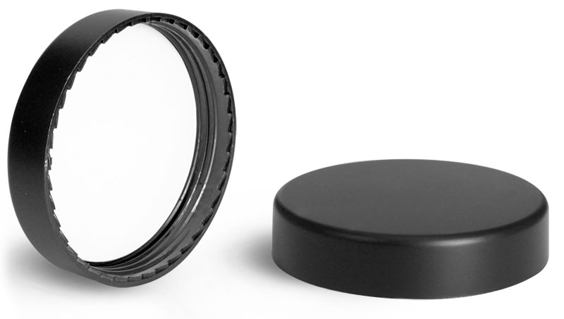 Plastic Caps, Black Matte PE Lined Caps