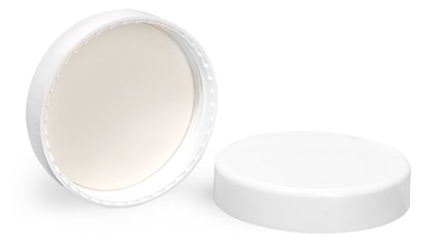 Plastic Caps, White Smooth PE Lined Caps