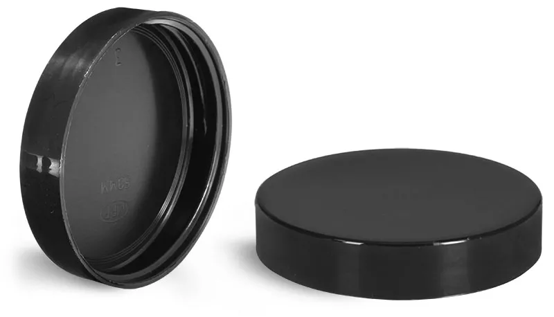 Black Polypropylene Plastic Smooth Unlined Caps