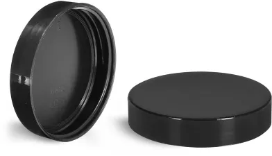 Black Polypropylene Plastic Smooth Unlined Caps