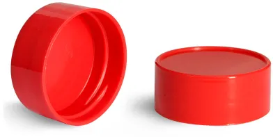 Red Plastic Smooth Unlined Caps