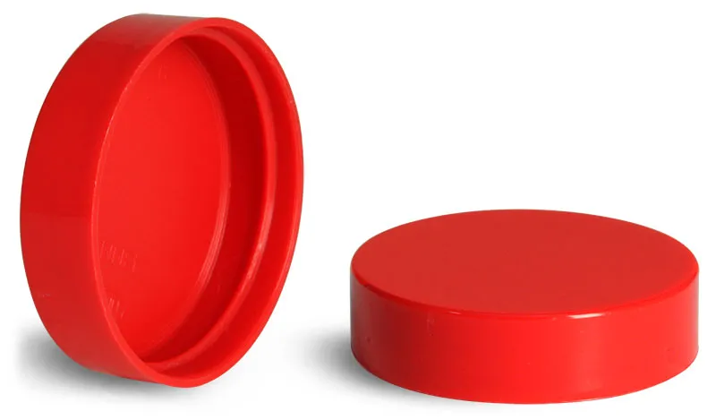 Red Plastic Smooth Unlined Caps