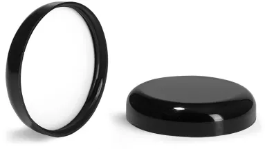Black Polypropylene Smooth Lined Dome Caps