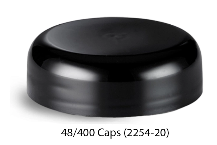33/400* Black Polypropylene Smooth Lined Dome Caps