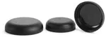 Plastic Caps, Frosted Black Polypropylene (PIR) Unlined Dome Caps