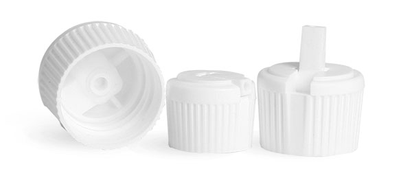 Dispensing Caps, White Spout Top Caps