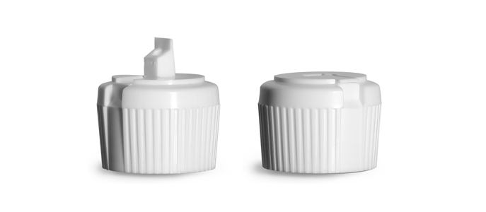 Dispensing Caps, White LDPE Plastic Flip Top Spout Caps