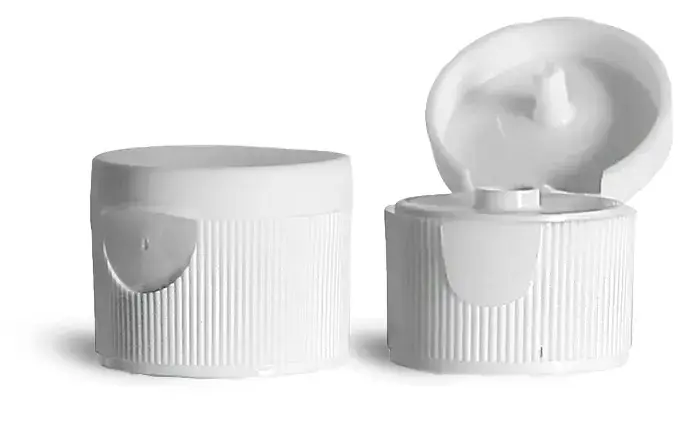 Original 20/410 White Ribbed Polypropylene Snap Top Caps