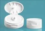 Dispensing Caps, White Plastic Snap Top Caps