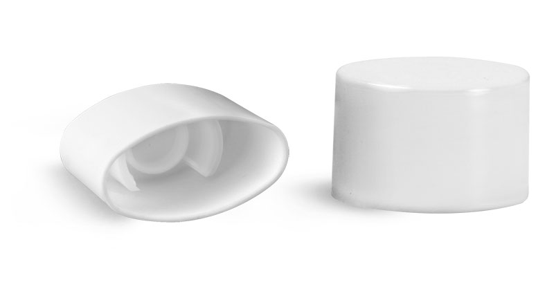 Plastic Caps, White Smooth Plastic Caps