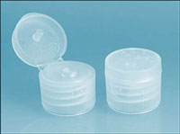 Dispensing Caps, Natural Polypropylene Ribbed Snap Top Caps