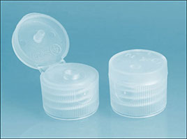 Dispensing Caps, Natural Polypropylene Ribbed Snap Top Caps