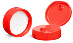 Red Polypropylene Ribbed Snap Top Caps w/ Peelable Liners