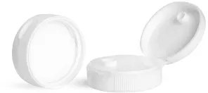 White Polypropylene Ribbed Snap Top Caps w/ Peelable Liners