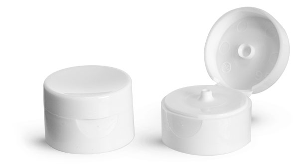 Dispensing Caps, Smooth White Snap Top Caps