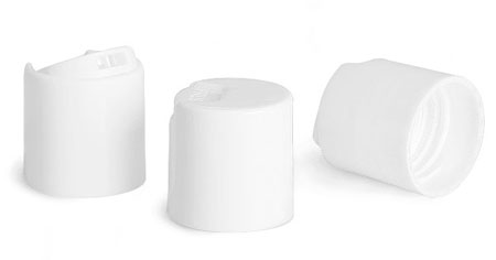 Dispensing Caps, White Smooth Disc Top Caps