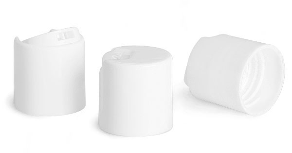 Dispensing Caps, White Smooth Disc Top Caps