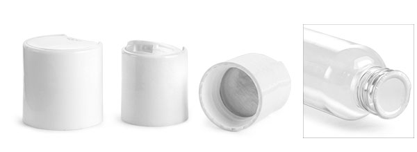 Dispensing Caps, White Polypropylene Disc Top Caps w/ Foam Induction Liners