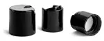 Dispensing Caps, Black Smooth Disc Top Caps w/ Pressure Sensitive Liners