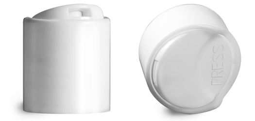 Dispensing Caps, Unlined Smooth White Disc Top Caps