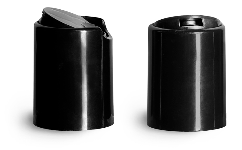 Smooth Black Polypropylene Disc Top Caps