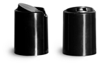 24/415 Smooth Black Polypropylene Disc Top Caps