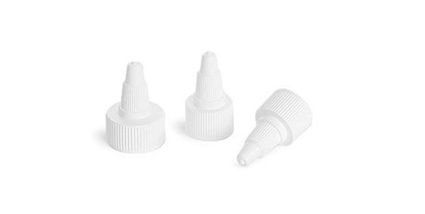 Dispensing Caps, White Twist Top Caps