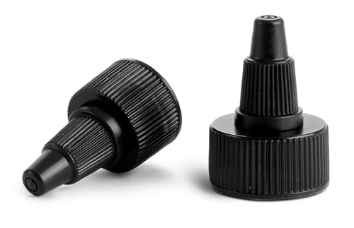 Dispensing Caps, Black LDPE Twist Top Caps