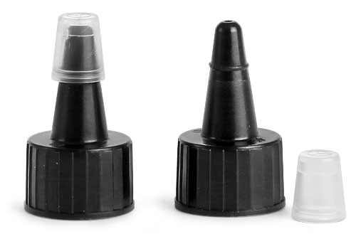Black LDPE Yorker Spout Caps w/ Natural Tips