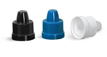 Child Resistant Caps, Ribbed Polypropylene Child Resistant Caps w/ Dropper Tips