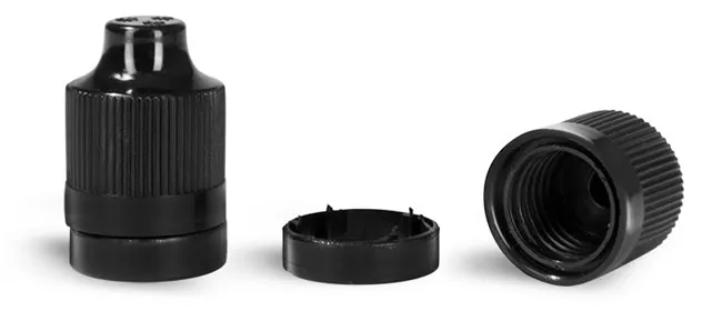 13/415 Plastic Caps, Black Ribbed Child Resistant Tamper Evident Dropper Tip Caps$37.44&nbsp;$7.49 &nbsp;$5.99Save 84.0%