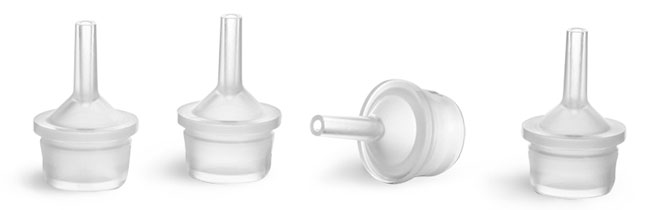 Dispensing Caps, Natural LDPE Controlled Thin Tip Dropper Plugs