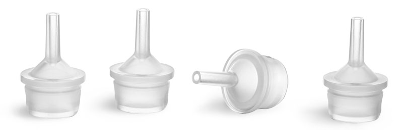 Dispensing Caps, Natural LDPE Controlled Thin Tip Dropper Plugs