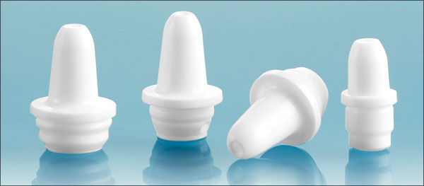 Dispensing Caps, White LDPE Controlled Dropper Tip Plugs