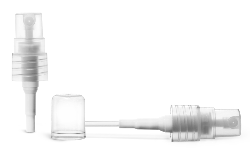 Sprayers, Mini Natural Polypropylene Fine Mist Sprayers w/ Clear Styrene Hoods