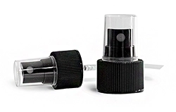 24/410 Black Fine Mist Sprayers w/ Flat Tops & Squared Hoods