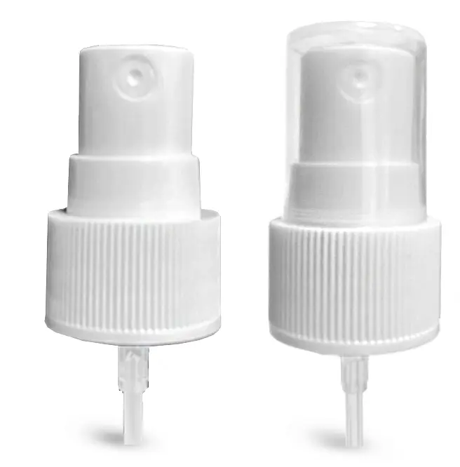  20/410 White Fine Mist Sprayers w/ Flat Tops & Styrene Hoods  