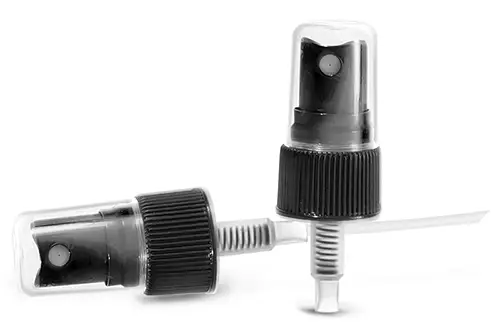 Black Fine Mist Sprayers w/ Indented Tops & Rounded Hoods