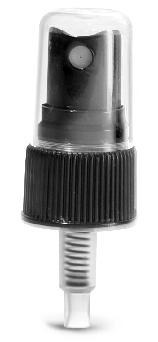 24/410, 6 1/4 tube Sprayers, Black Ribbed Fine Mist Sprayers