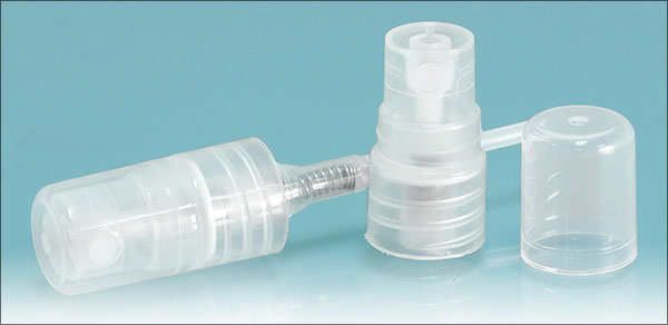 Sprayers, 13 & 15 Mm Mini Natural Polypropylene Fine Mist Sprayers With Clear Styrene Hoods