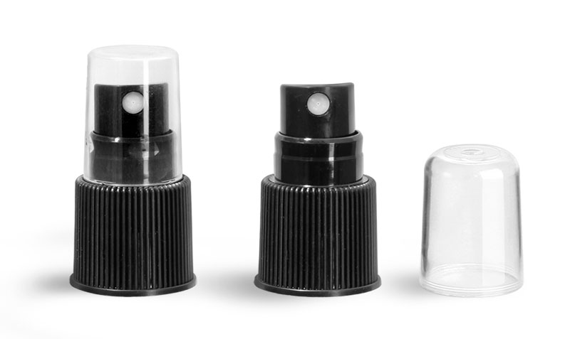 Ribbed Black Fine Mist Sprayers
