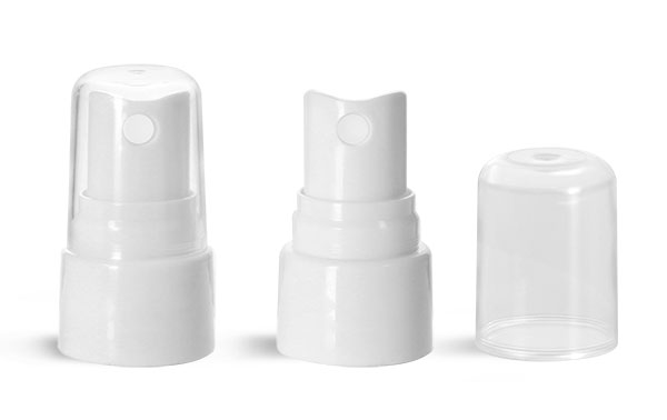 20/410, 2 3/4 tube  Plastic Caps, White Smooth Fine Mist Sprayers