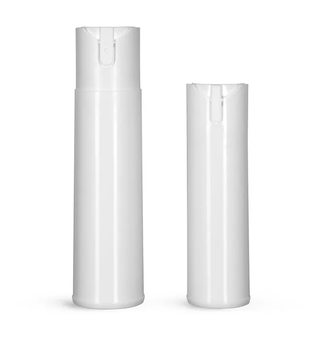 Polypropylene Plastic Bottles, White Cylinder Bottles w/ Child Resistant Sprayers (Bulk), Caps NOT Included