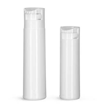 Polypropylene Plastic Bottles, White Cylinder Bottles w/ Child Resistant Sprayers (Bulk), Caps NOT Included