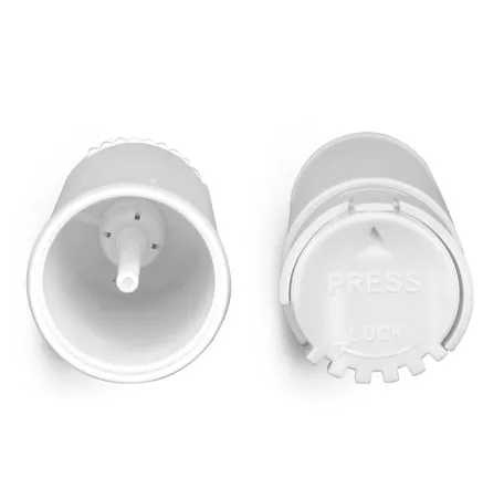 Polypropylene Plastic Bottles, White Cylinder Bottles w/ Child Resistant Sprayers (Bulk), Caps NOT Included