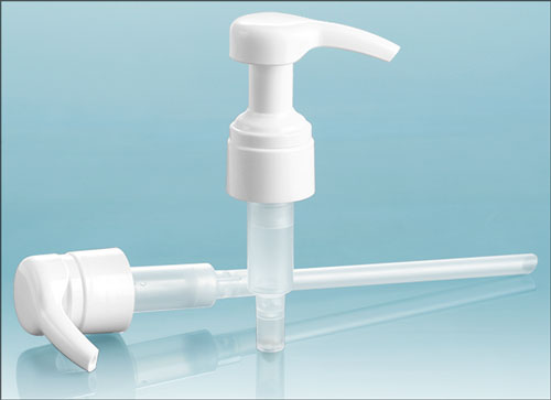 Industrial Pumps, White Smooth Lotion Pumps w/ Lock Down Feature