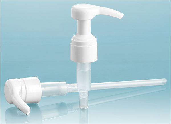 Industrial Pumps, White Lotion Pumps w/ Smooth Collar