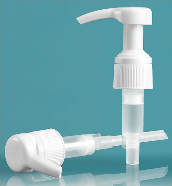 Industrial Pumps, 4 Cc White Lotion Pumps w/ Lock Down Feature