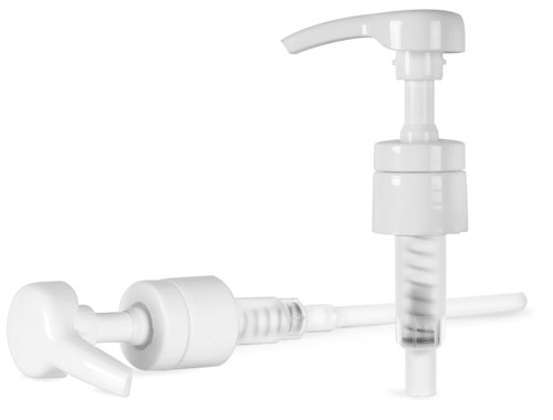 Industrial Pumps, Smooth White Lotion Pumps w/ Lock Down Feature